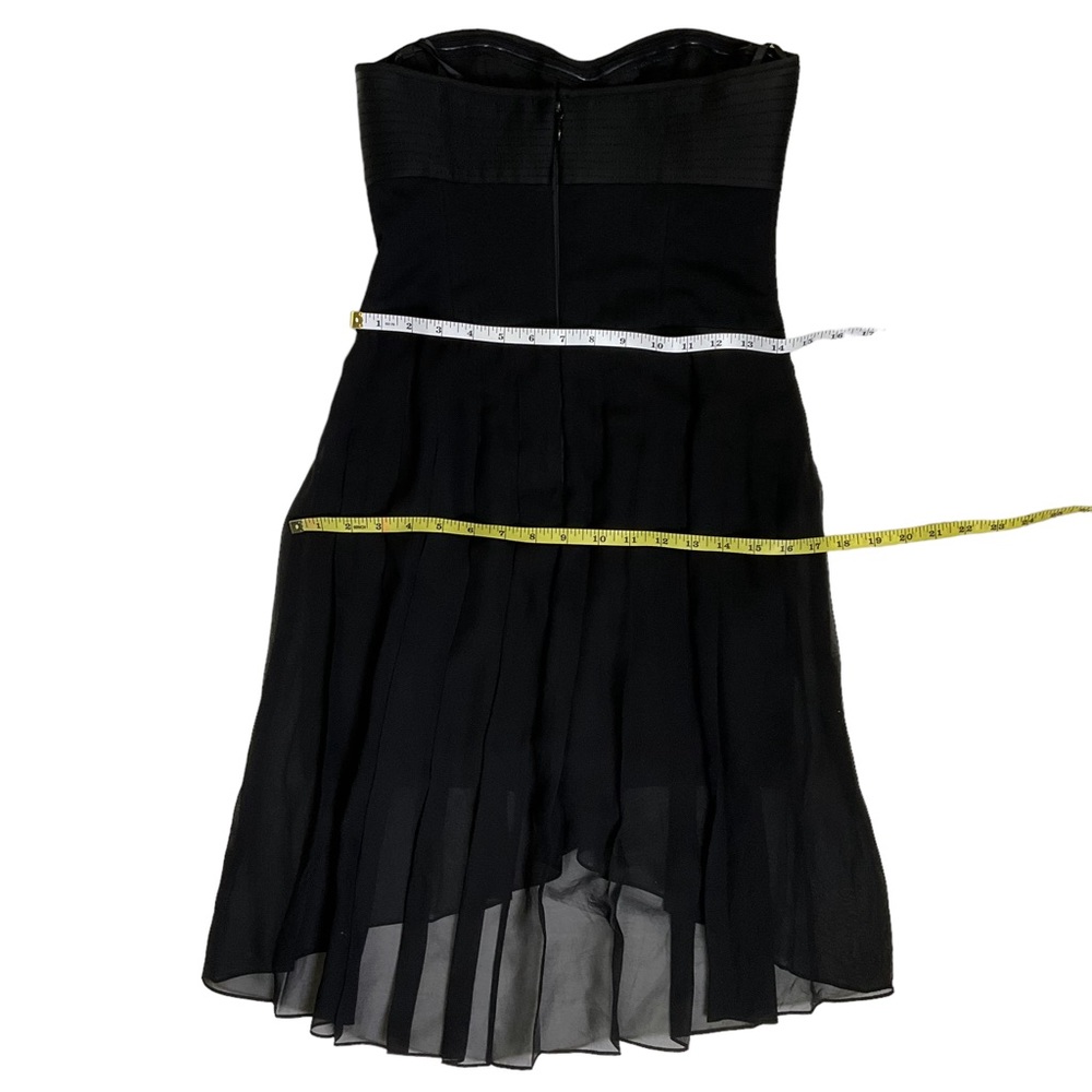 BCBG MaxAzria “April” Black Strapless Corset Silk Chiffon Hi-Low Dress - Picture 12 of 16